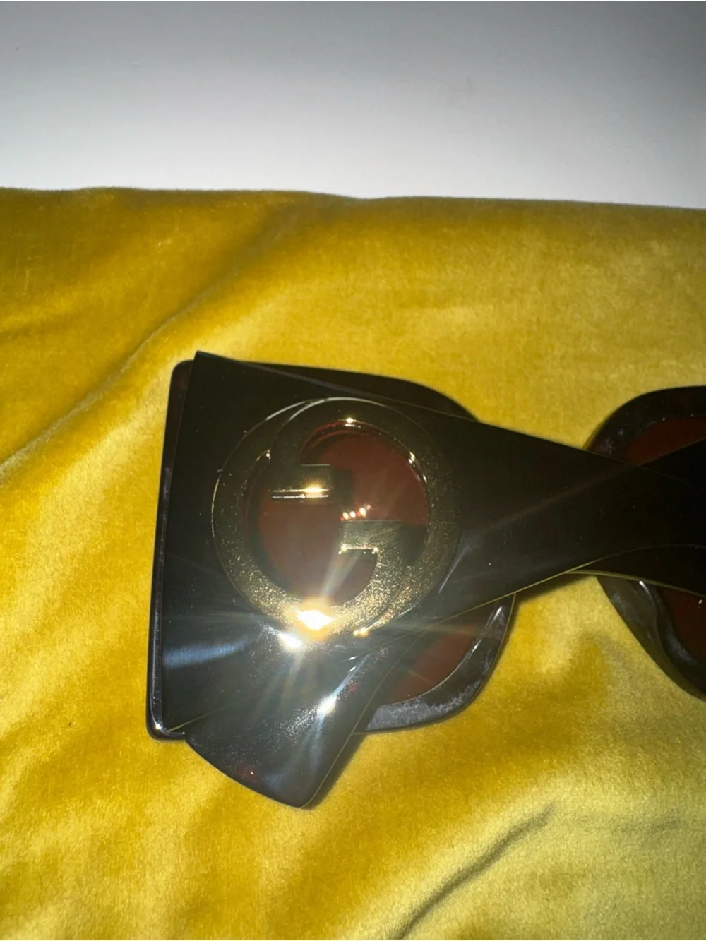 Gucci Blondie Black Tortoise Shell Oversized Square Sunglasses with Brown Lenses